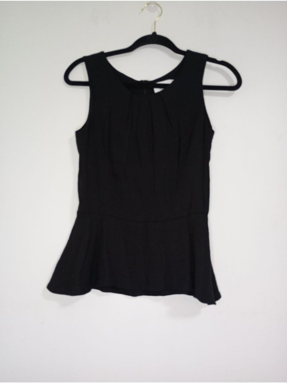 Alexis Top Sleeveless Peplum With Back Zip Closure Size XS Rayon blend Black